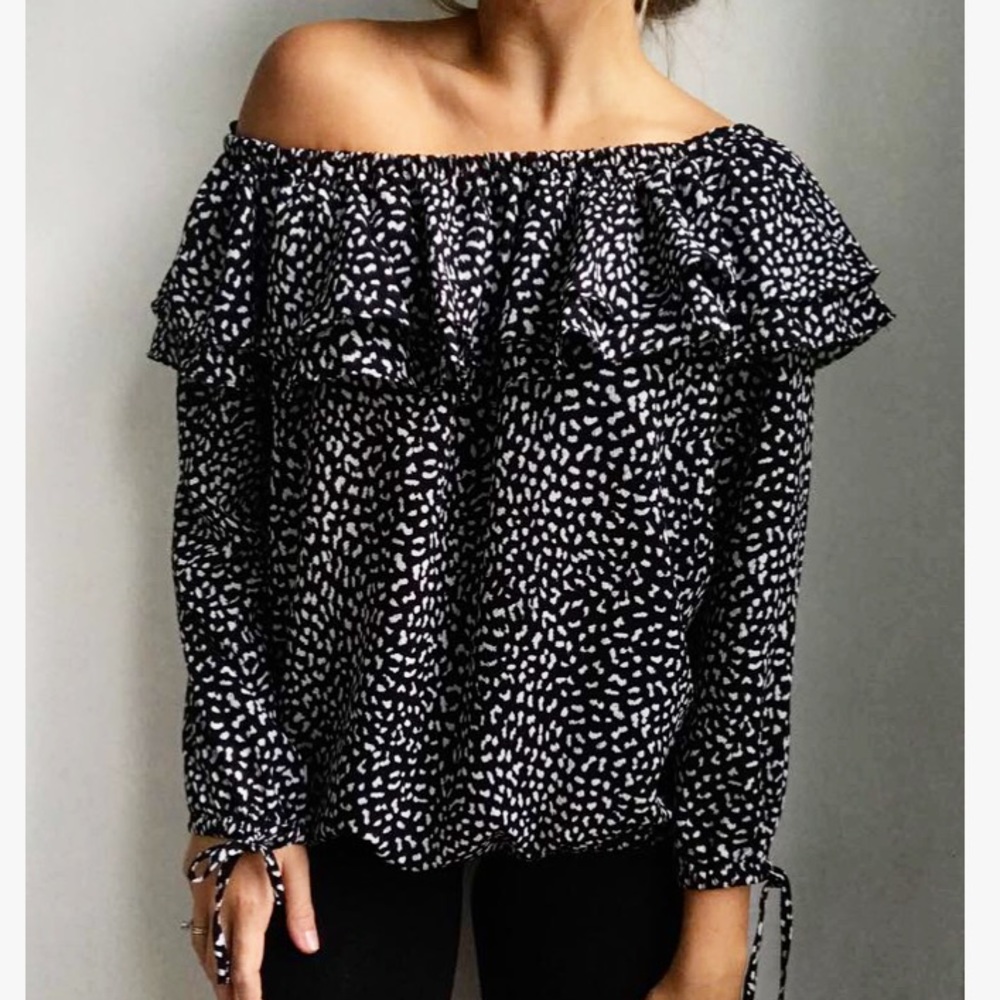 Michael Kors Off the Shoulder Ruffle Blouse